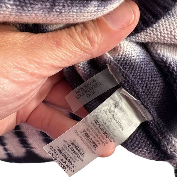 Calvin Klein Women's‎ Tie-Dye Cotton Sweater XS Blue White Long Sleeves X-Small - Picture 3 of 7